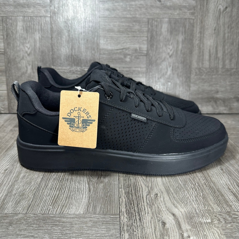 Dockers Sneaker Casual Mens 12M Black Perforated Lace Up 90-98754 NEW